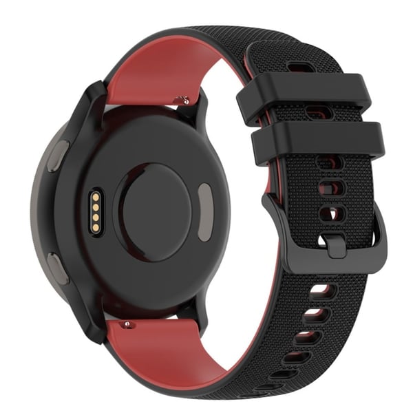 22 mm silikone-urrem til Garmin-ur - Sort / Rød