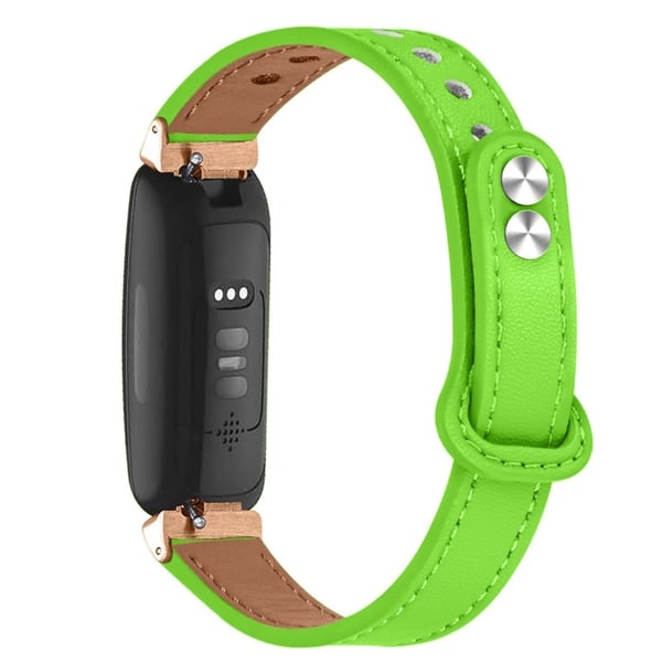 Fitbit Inspire 2 / Ace 2 urrem i okselæder med stik i rosaguld - Fluorescerende Grøn Fitbit Inspire 2 / Ace 2 urrem i okselæder med stik i rosaguld - Fluorescerende Grøn