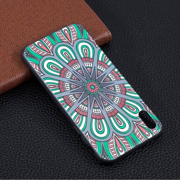 iPhone Xs Max beskyttelses deksel av silikon og plastikk med hevet printet mønster - abstrakt blomst