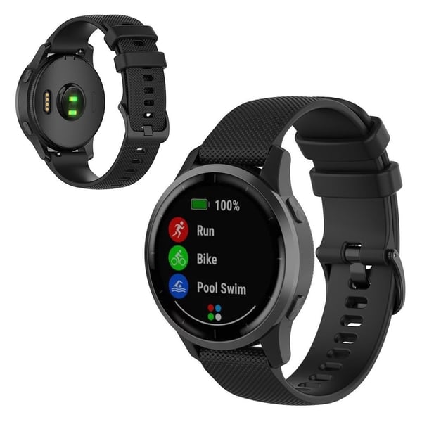 Garmin Vivoactive 4 gitter tekstur silikone Urrem - Sort