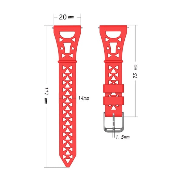 20mm Universal tower design silikoni ranneke - Viininpunainen