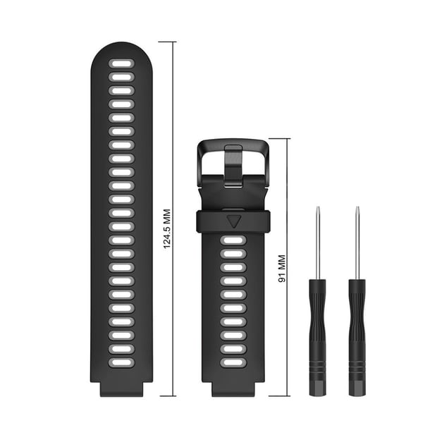 Garmin Forerunner 735XT / 220 / 230 / 235 / 620 / 630 cool silikone Urrem - Sort / Grå