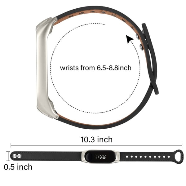 Xiaomi Mi Smart Band 6 / 5 urrem i okselæder med sort cover - Sort