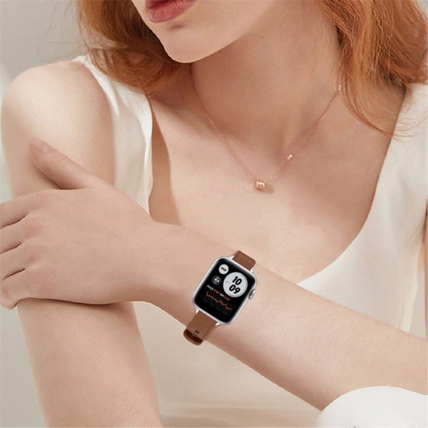 Apple Watch Series 8 (41mm) urrem i ægte okselæder - Brun