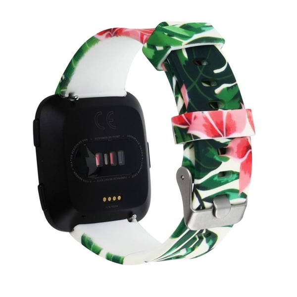 Fitbit Versa klokkereim av fleksibel silikon med blomster mønster - stil E