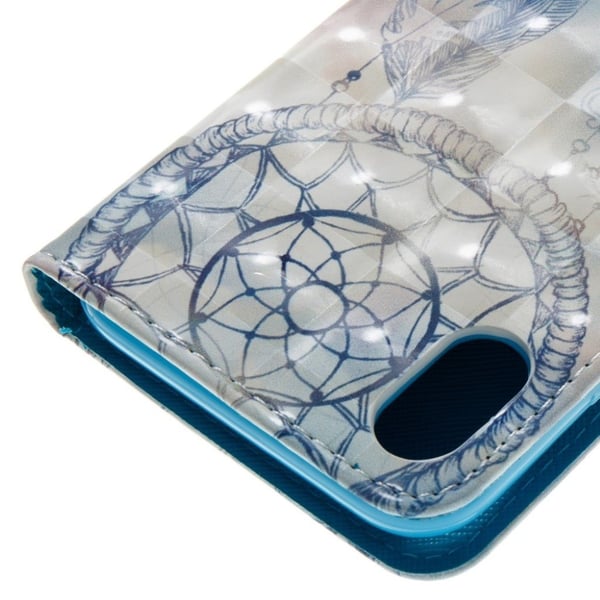 iPhone Xs Max flip etui i læder med lysspot-dekor - Blå Drømmefanger