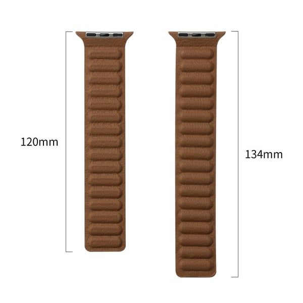 Apple Watch Series 8 (45 mm) / Watch Ultra klokkerem i ekte skinn - Khaki