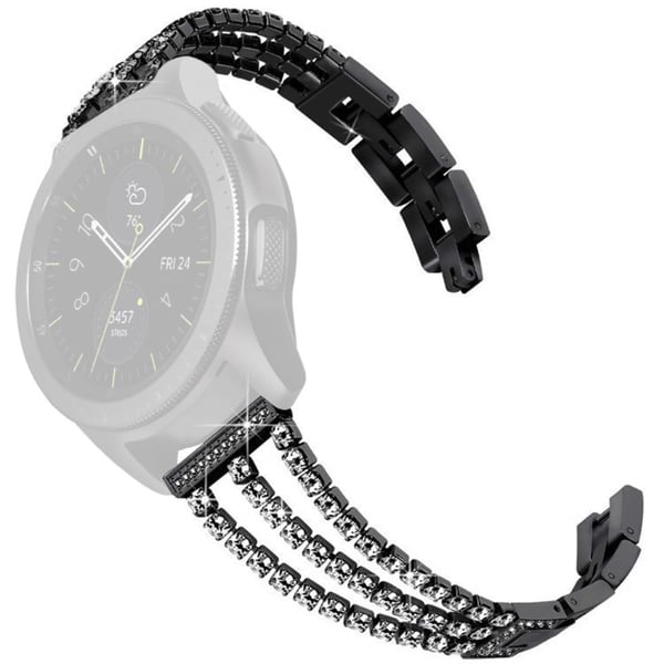 22mm Universal strassi koriste katsella hihna - Musta
