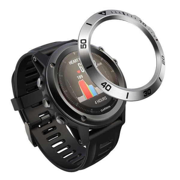 Garmin Fenix 3 kestävä ruostumattomasta teräksestä valmistettu kehys - Hopeinen Tausta / Mustat Numerot Garmin Fenix 3 kestävä ruostumattomasta teräksestä valmistettu kehys - Hopeinen Tausta / Mustat Numerot