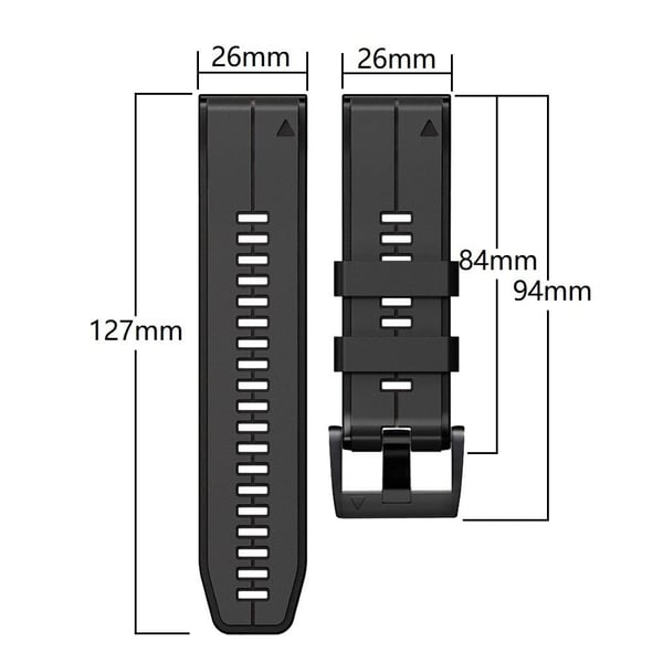 26 mm tofarget klokkerem i silikon for Garmin- og Coros-klokker - Lime / Blå