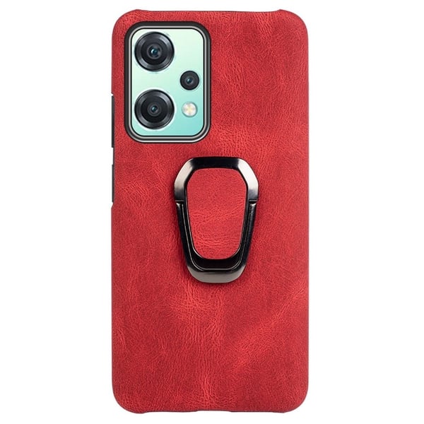 Shockproof Läder Skal med Oval Kickstand till OnePlus Nord Ce 2 Lite 5g - Röd