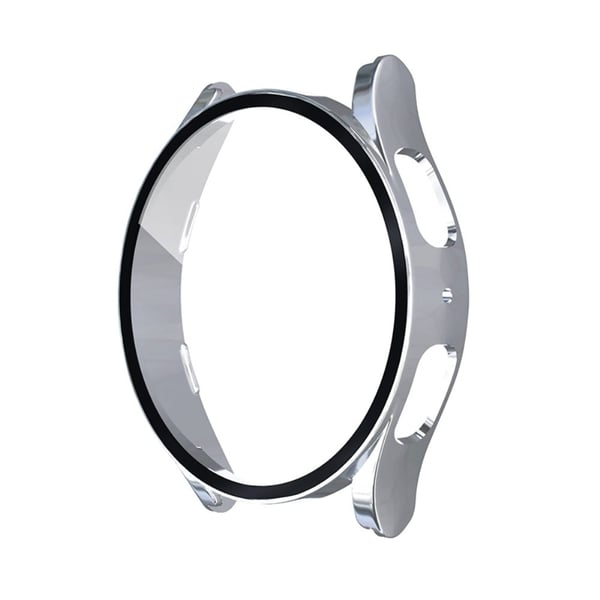 Samsung Galaxy Watch 5 (44mm) / 4 (44mm) beskyttelsesdeksel med herdet glass - Sølv Samsung Galaxy Watch 5 (44mm) / 4 (44mm) beskyttelsesdeksel med herdet glass - Sølv