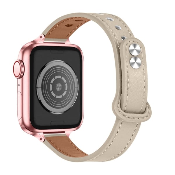 Apple Watch Series 8 (41mm) urrem i ægte læder i øverste lag - Beige Apple Watch Series 8 (41mm) urrem i ægte læder i øverste lag - Beige
