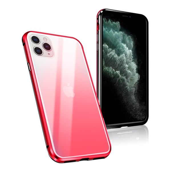 R-JUST RJC-11 Alu/Glass Case - iPhone 11 Pro Max - Musta + Punainen
