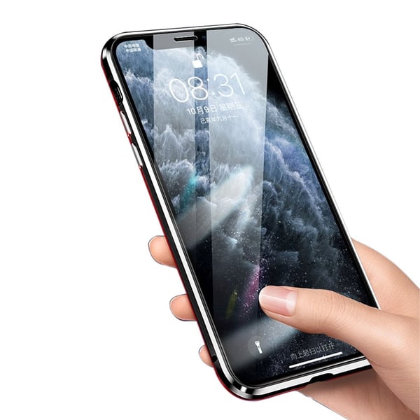 R-JUST RJC-11 Alu/Glas etui - iPhone 11 Pro Max - Sort+Rød