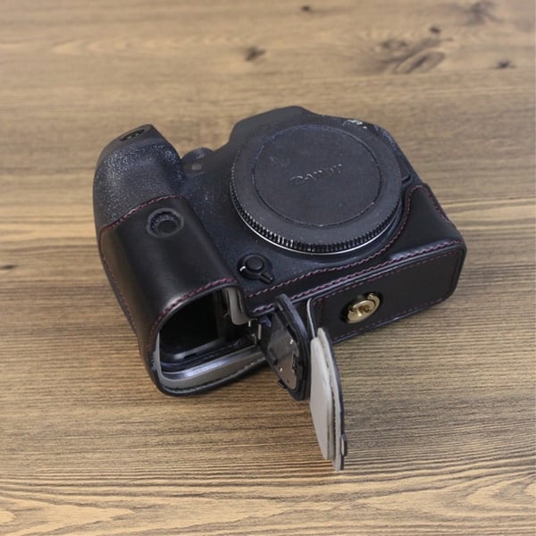 Canon EOS R7 läderöverdrag för halva kroppen - Svart