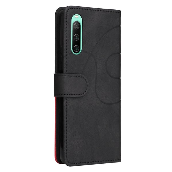 BINFEN kaksivärinen nahkakotelo Sony Xperia 10 IV - Musta