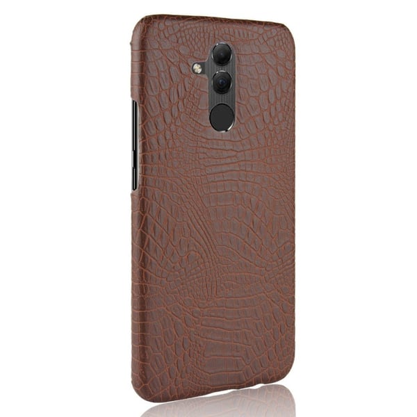 Huawei Mate 20 Lite mobiletui i kunstlæder med krokodille tekstur - Brun