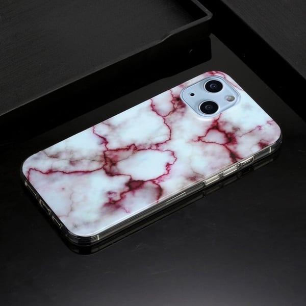 Marble design iPhone 14 cover - Rød Marmor