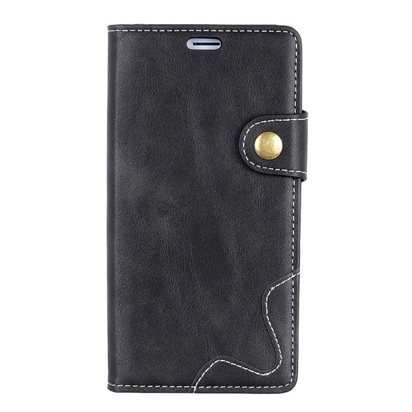 iPhone Xs Max S-formet tekstureret læder flip cover - Sort iPhone Xs Max S-formet tekstureret læder flip cover - Sort