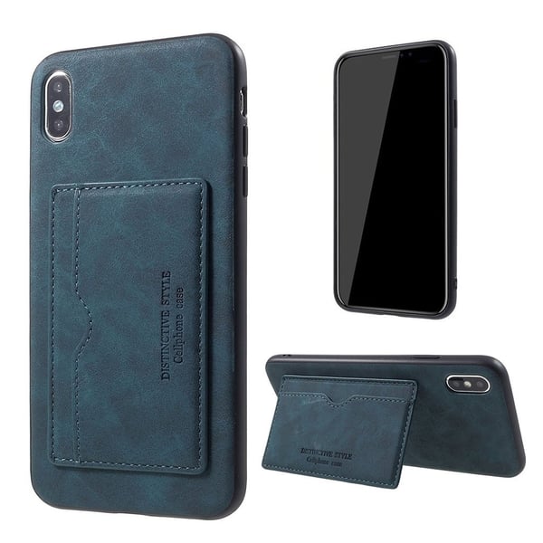 iPhone 9 Plus Synteetti Nahkainen Takasuoja Kuori Korttipaikalla - Sininen iPhone 9 Plus Synteetti Nahkainen Takasuoja Kuori Korttipaikalla - Sininen