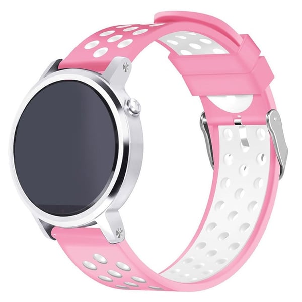 Samsung Gear S3 erstatnings urrem i silikone med tofarvet design - Lyserød/Hvid Samsung Gear S3 erstatnings urrem i silikone med tofarvet design - Lyserød/Hvid