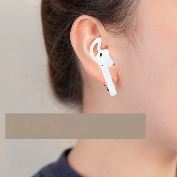 Apple Airpods beskyttelses trekk av silikon - hvit