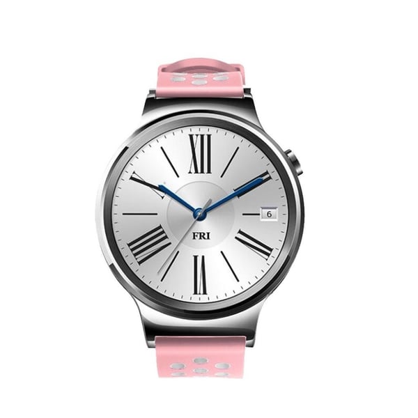 Fossil Explorist (Gen 3) / Q Marshal Gen 2 /Explorist HR (Gen 4) /Gen 5 Carlyle HR / Julianna HR tofarvet silikone Urrem - Lyserød / Hvid