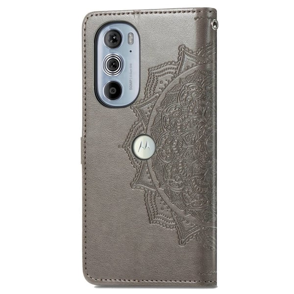 Mandala Motorola Edge 30 Pro Flip Etui - Grå