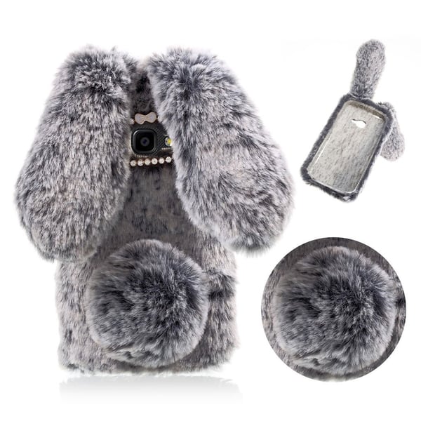 Fluffy Rabbit Samsung Xcover 4 / Samsung Galaxy Xcover 4S skal - Silver/Grå