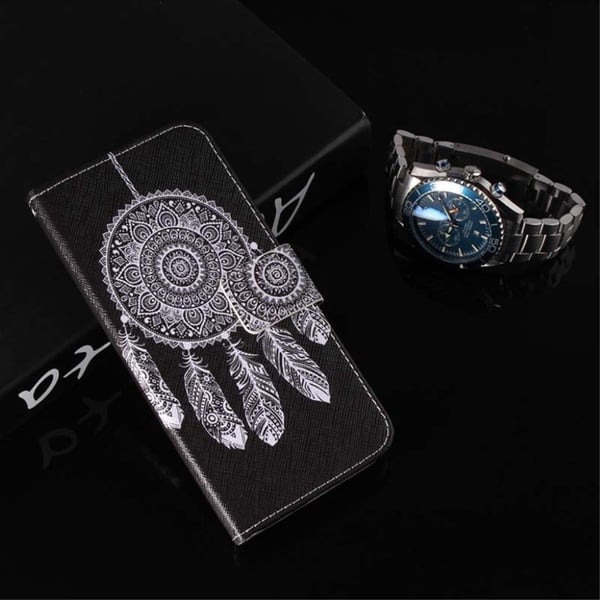 iPhone Xs Max flip cover i mønstret læder - Tribal Dream Catcher