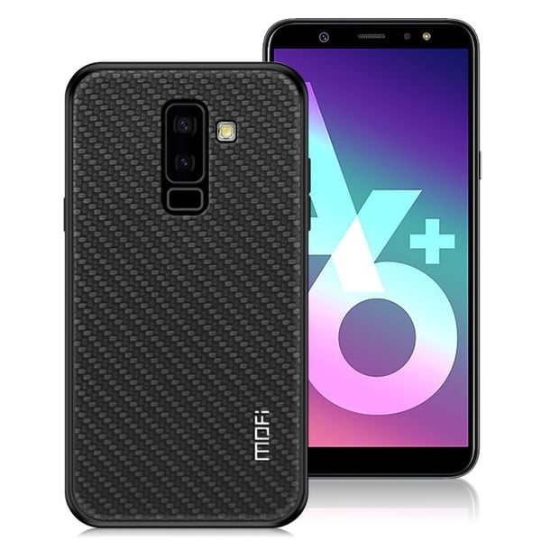 Samsung Galaxy A6 Plus (2018) MOFI Honor Kudottu Pintainen Synteetti Nahkainen Takasuoja Kuori Muovista - Musta