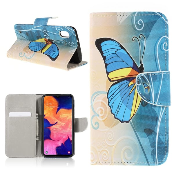 Wonderland Samsung Galaxy A10 flip etui - Blue Butterfly