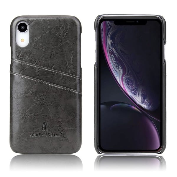 FIERRE SHANN iPhone Xr oil wax læderetui - Sort