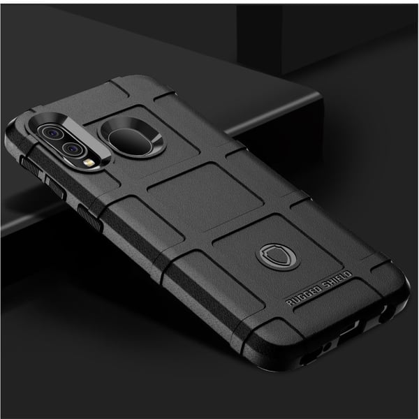 Rugged Shield kuoret - Samsung Galaxy A40 - Musta