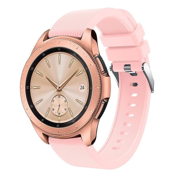 Samsung Galaxy Watch 42mm klokkereim av silikon med tvill tekstur - rosa