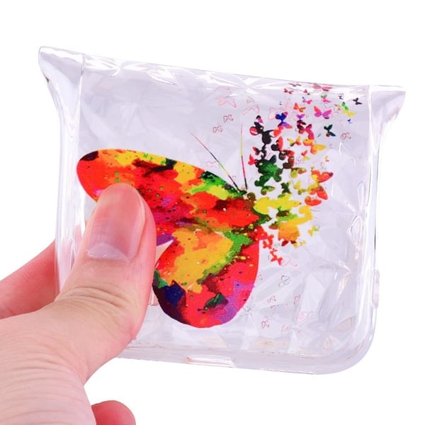 iPhone Xs Max beskyttelses deksel av TPU med 3D diamant tekstur og printet mønster - fargelagt sommerfugl