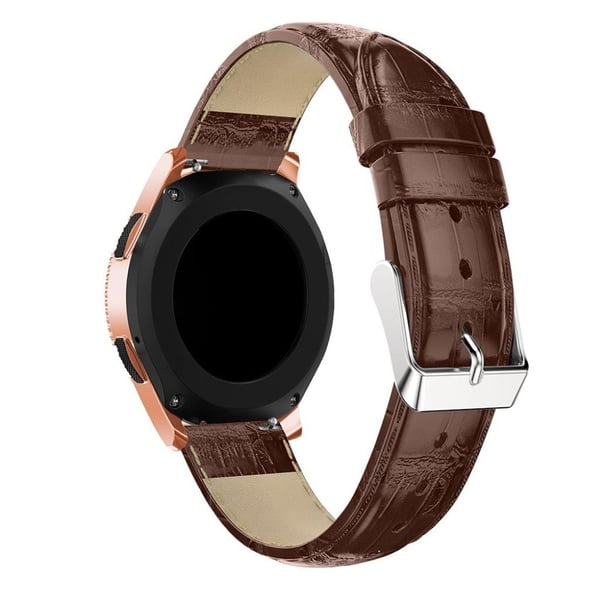 Samsung Galaxy Watch (42mm) erstatnings urrem i unikt lædermateriale med korkodille tekstur - Brun