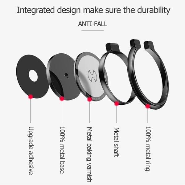 XUNDD Universal telefonringholder - Svart