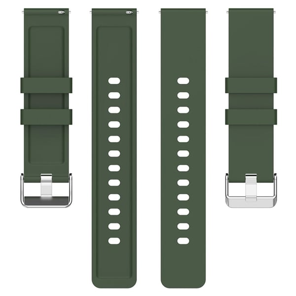 Amazfit Bip 3 / Bip S klokkerem i silikon med sølvspenne - Militærgrønn