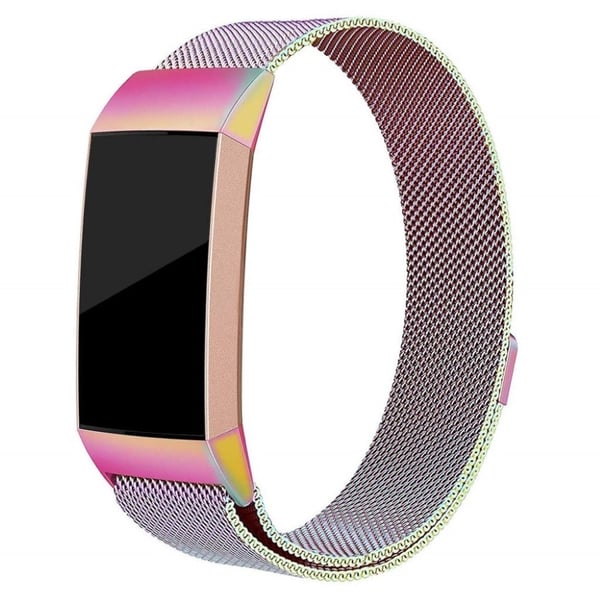 Fitbit Charge 3 erstatnings urrem i stainless stål med milanesiske masker - størelse S/Multifarver