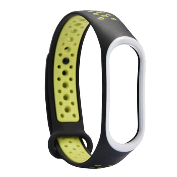 Xiaomi Mi Band 3 erstatnings urrem i silikone med tofarvet design - Grøn/Sort Xiaomi Mi Band 3 erstatnings urrem i silikone med tofarvet design - Grøn/Sort
