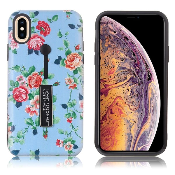 iPhone Xs Max beskyttelses deksel av plastikk og TPU med hevet pion printet mønster - oransj pion iPhone Xs Max beskyttelses deksel av plastikk og TPU med hevet pion printet mønster - oransj pion