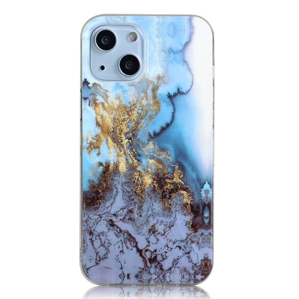Marmormotiv iPhone 14 Plus skal - Blå Marmor Marmormotiv iPhone 14 Plus skal - Blå Marmor