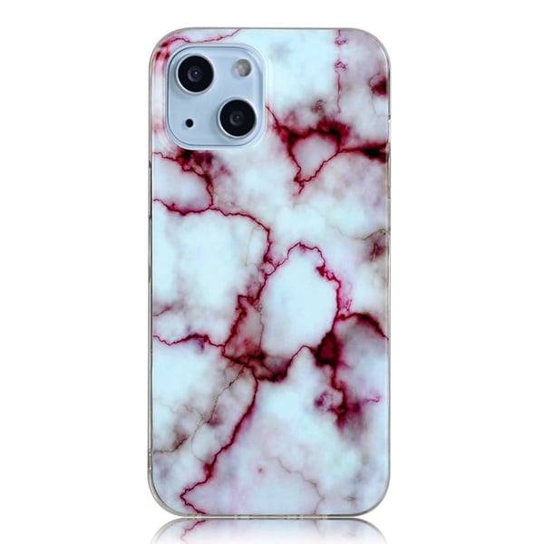 Marble iPhone 14 Plus Suojakotelo - Punainen Marble