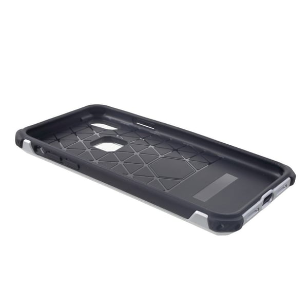 iPhone Xr hybriidi muovinen takasuoja kuori sisäänrakennetulla jalkatuella - Hopea