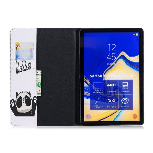 Samsung Galaxy Tab S4 beskyttelses deksel av syntetisk skinn med printet mønster - hello panda