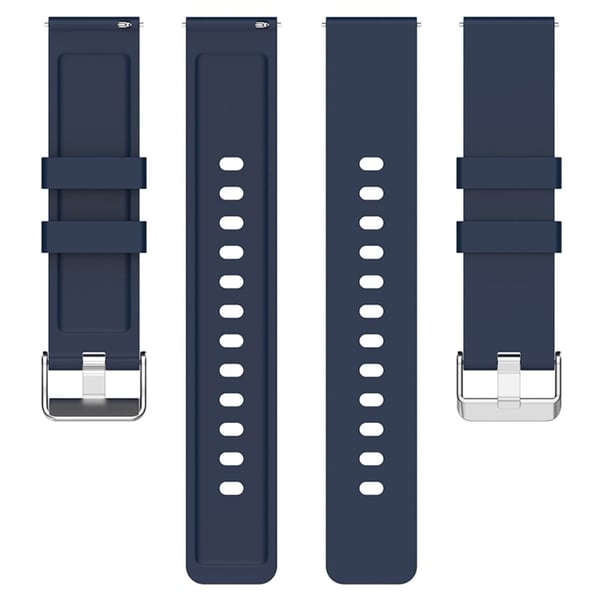 Amazfit Bip 3 / Bip S klokkerem i silikon med sølvspenne - Midnattsblå