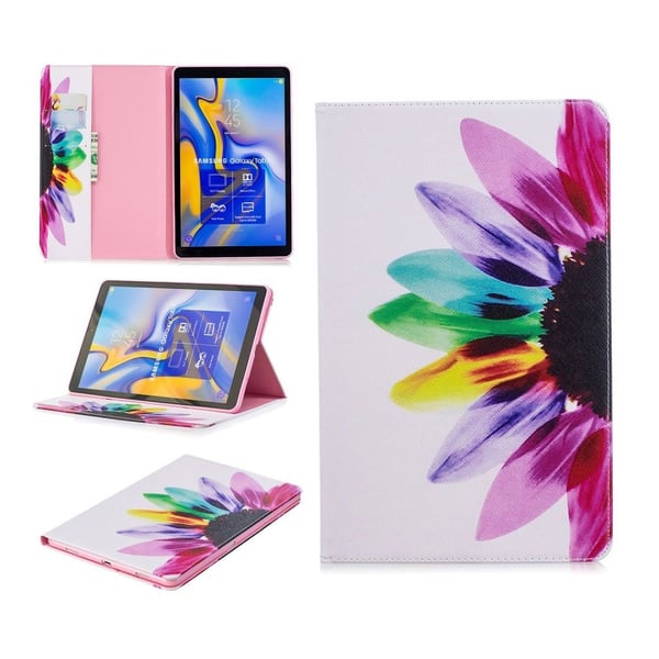 Samsung Galaxy Tab A 10.5 beskyttelses deksel av syntetisk skinn med printet mønster - fargerike blader Samsung Galaxy Tab A 10.5 beskyttelses deksel av syntetisk skinn med printet mønster - fargerike blader