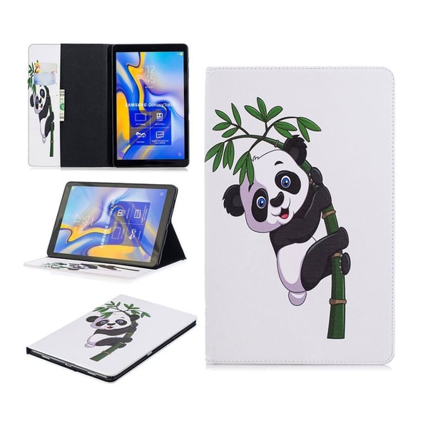 Samsung Galaxy Tab A 10.5 beskyttelses deksel av syntetisk skinn med printet mønster - panda klatrer bambus Samsung Galaxy Tab A 10.5 beskyttelses deksel av syntetisk skinn med printet mønster - panda klatrer bambus